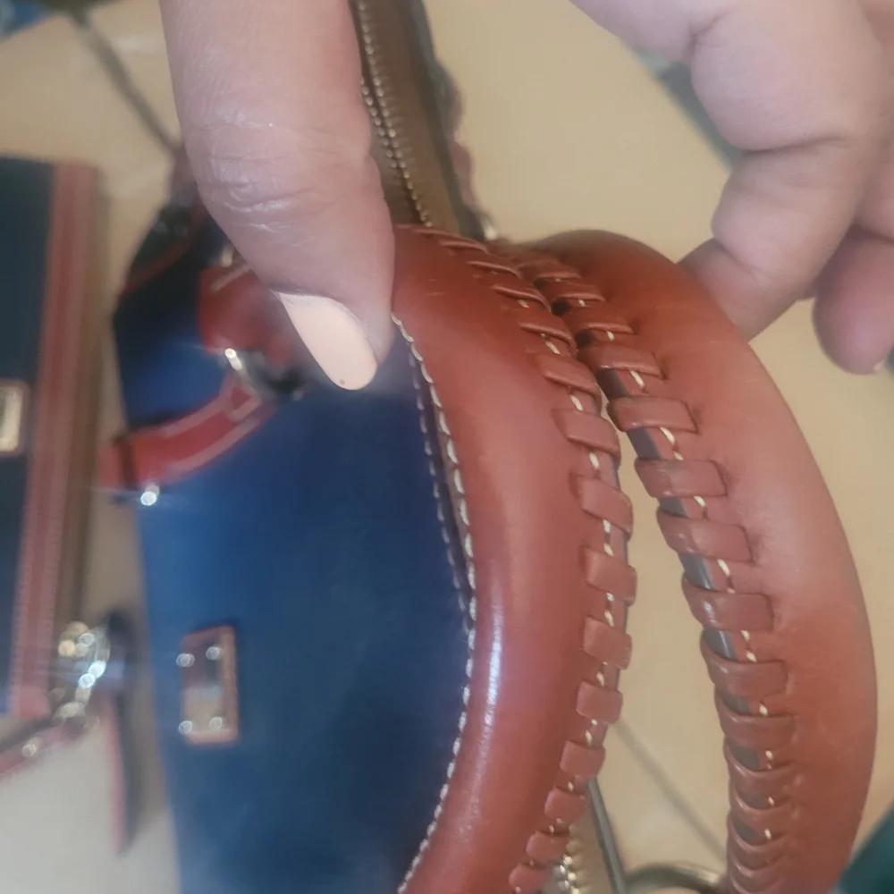 Dooney & Bourke Navy, Brown Leather Handbag Set - Picture 5 of 16